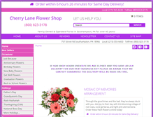 Tablet Screenshot of cherrylaneflowershop.com